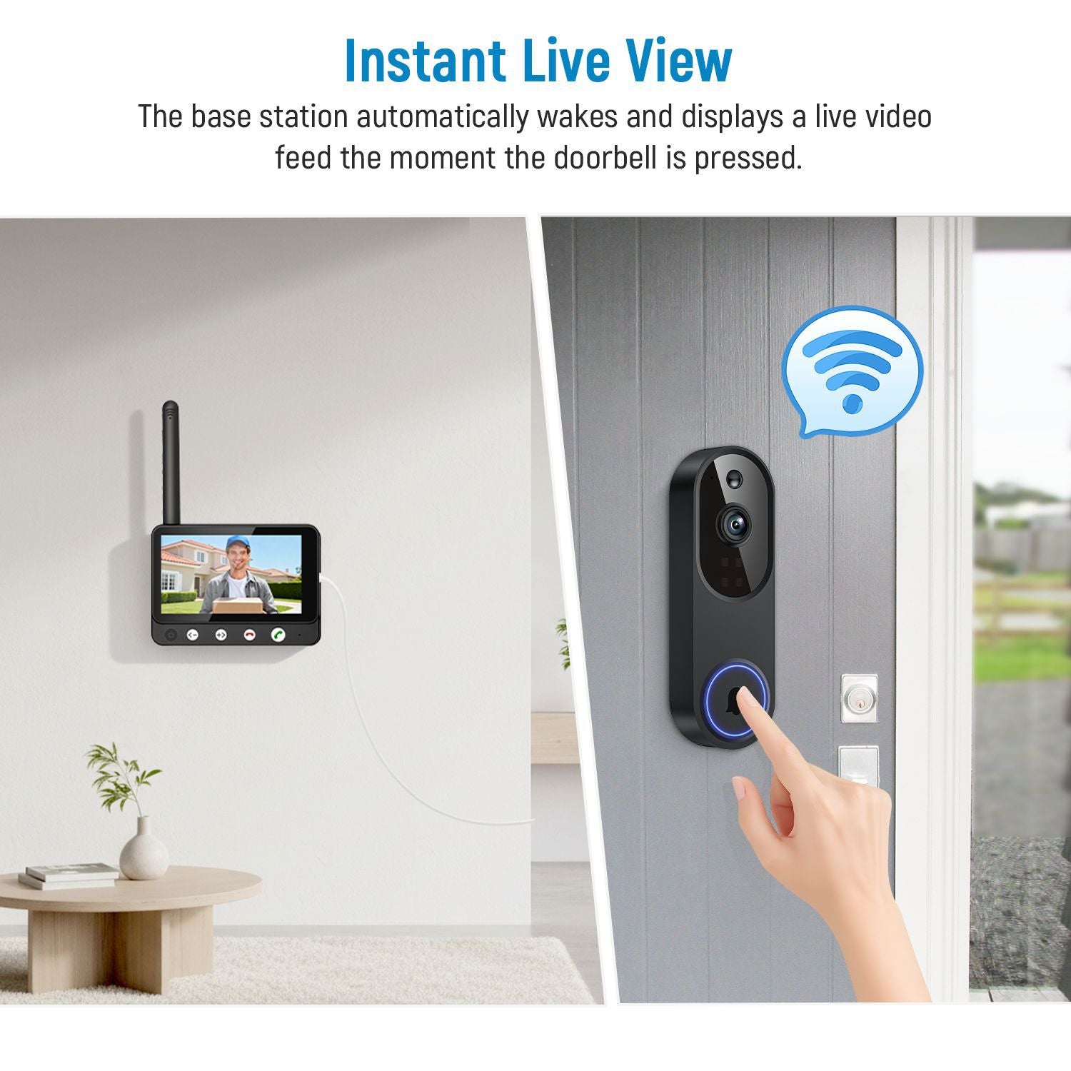 Wireless Video Doorbell Camera with Remote Screen